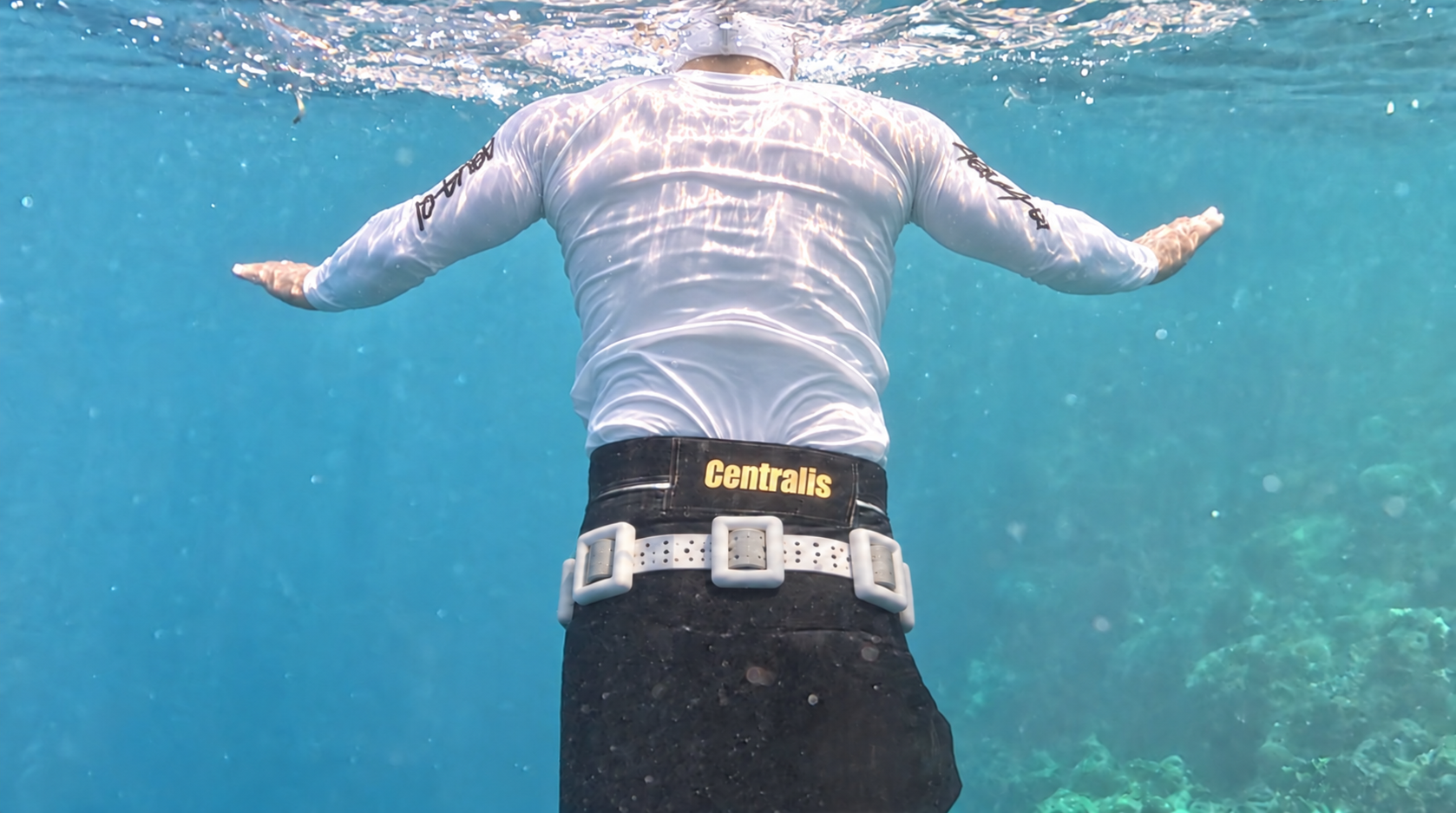 AquaQi packed with freediving equipment for travel