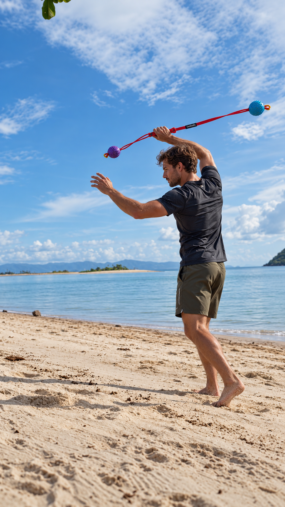 Dynamic Centra Leash spinning practice on the beach